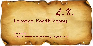 Lakatos Karácsony névjegykártya