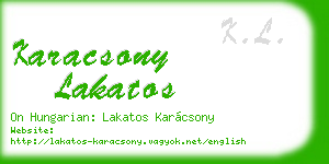 karacsony lakatos business card